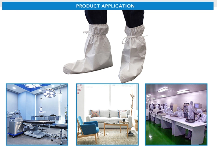 Medical Isolation Anti Slip Disposable Non Woven PE PP Shoe Cover Wholesale Long Boot Cover