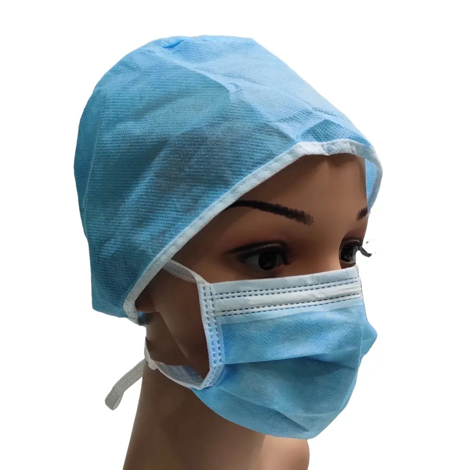 Disposable Non Woven SMS Medical Bouffant Doctor Cap Elastic Disposable Cheap Surgical Caps