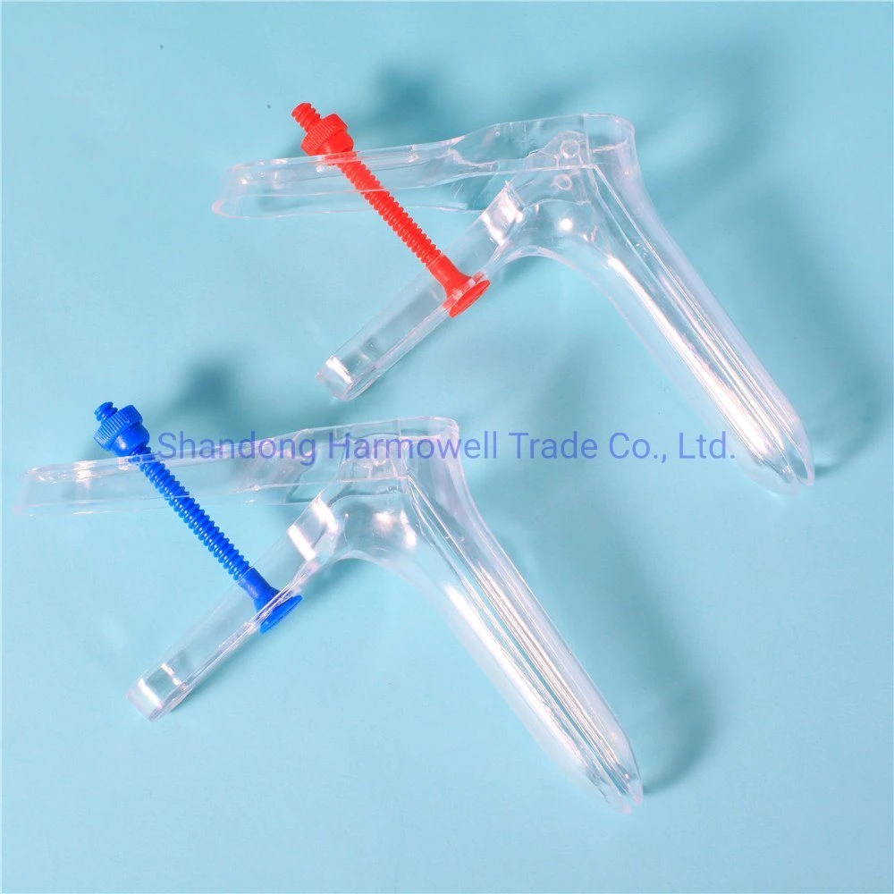 China Medical Supplier Disposable Middle Screw Type Transparent Sterile Vaginal Speculum