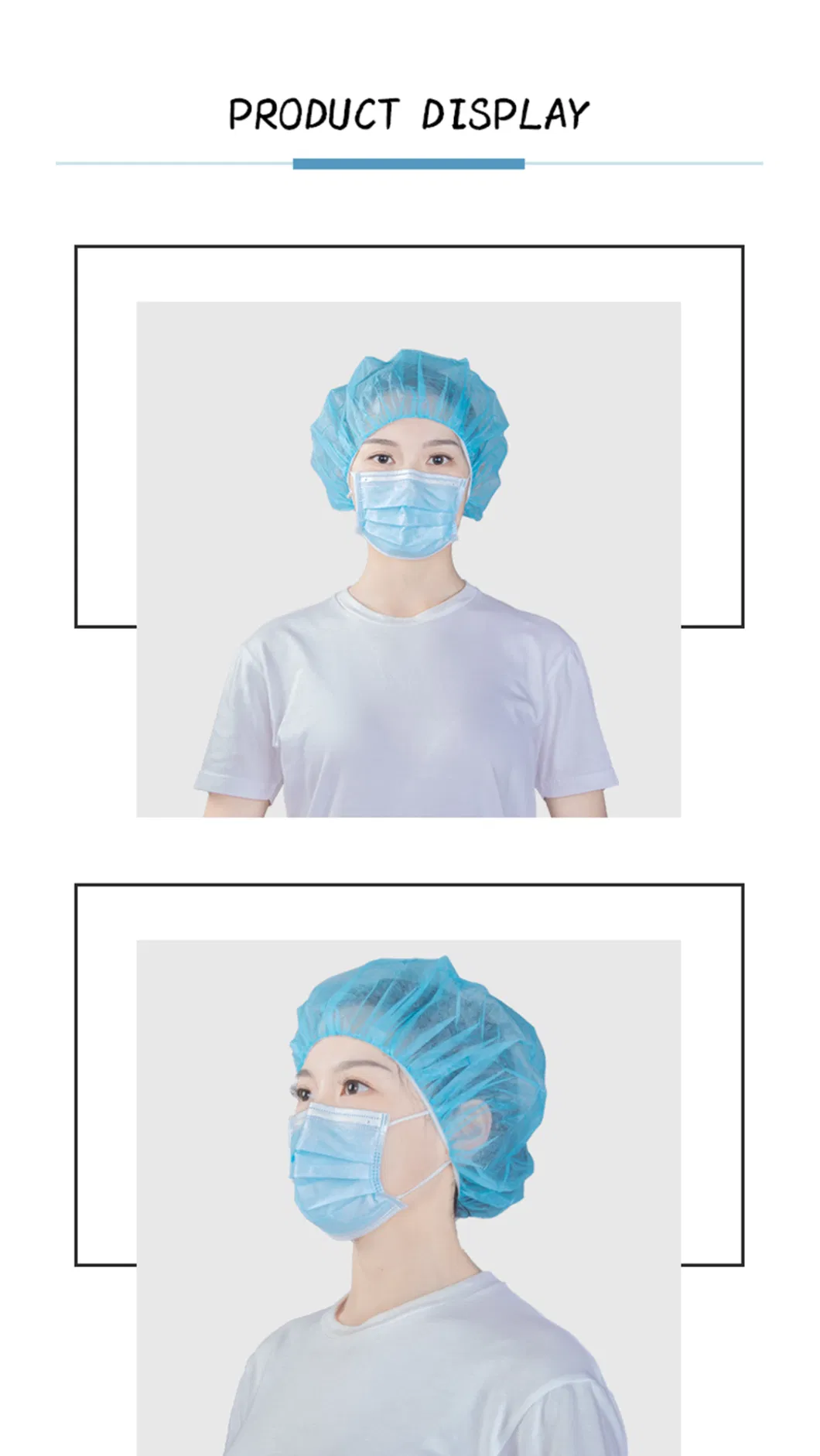 Anti Dust PP Bouffant Cap Non Woven Disposable Hair Net PP Cap