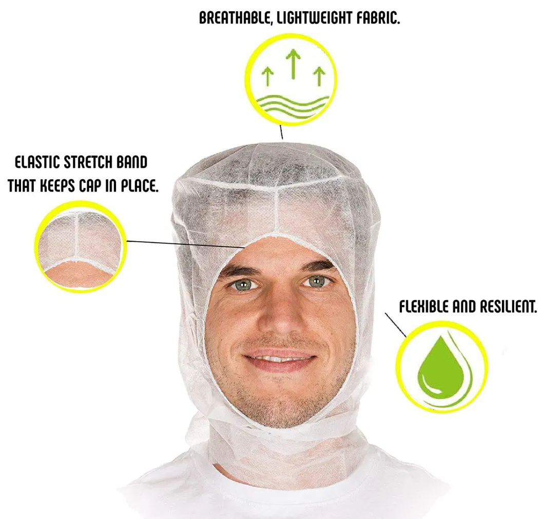 Disposable Protective Hood Head Cover Polypropylene Non-Woven PP Ninja Balaclava Astronaut Space Cap