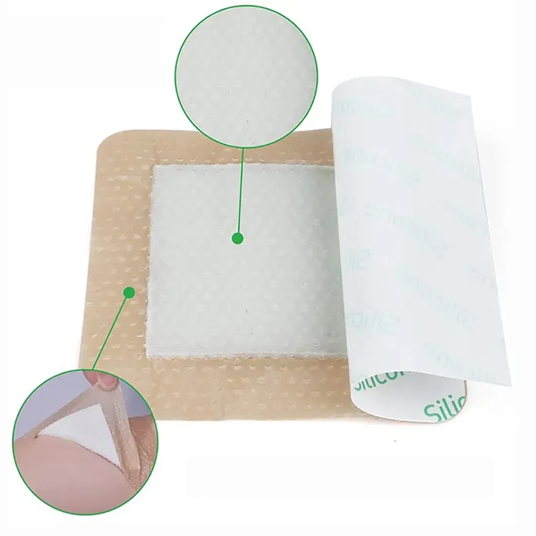 Wound Care Healing Self Adhesive High Absorbency Sacrum Silicone Gel Foam Dressing with Border