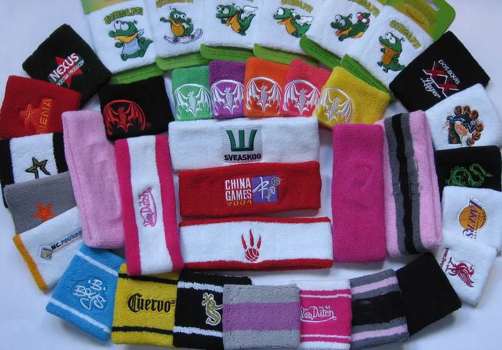 Hot Sales Customer Design Sports Cotton Wristband with Zipper Pocket