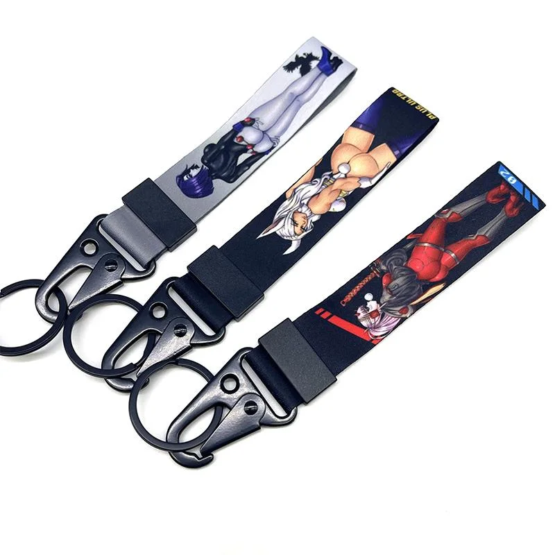 Wholesale Motorcycle Car Key Buckle Decoration Gifts Creative Silk Ribbon with Logo Custom Lanyard