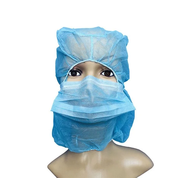 Factory Disposable with Face Mask Head Hood Cover with Facemasks Astronaut Cap