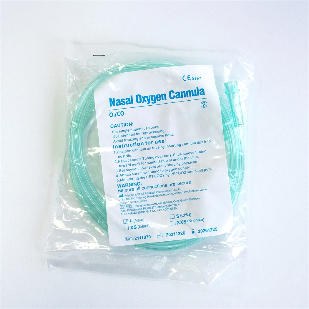 Medical Disposable PVC Adult/Pediatric/Infant/Neonate CO2 O2 Nasal Oxygen Cannula with Soft/Standard/Flared Tip