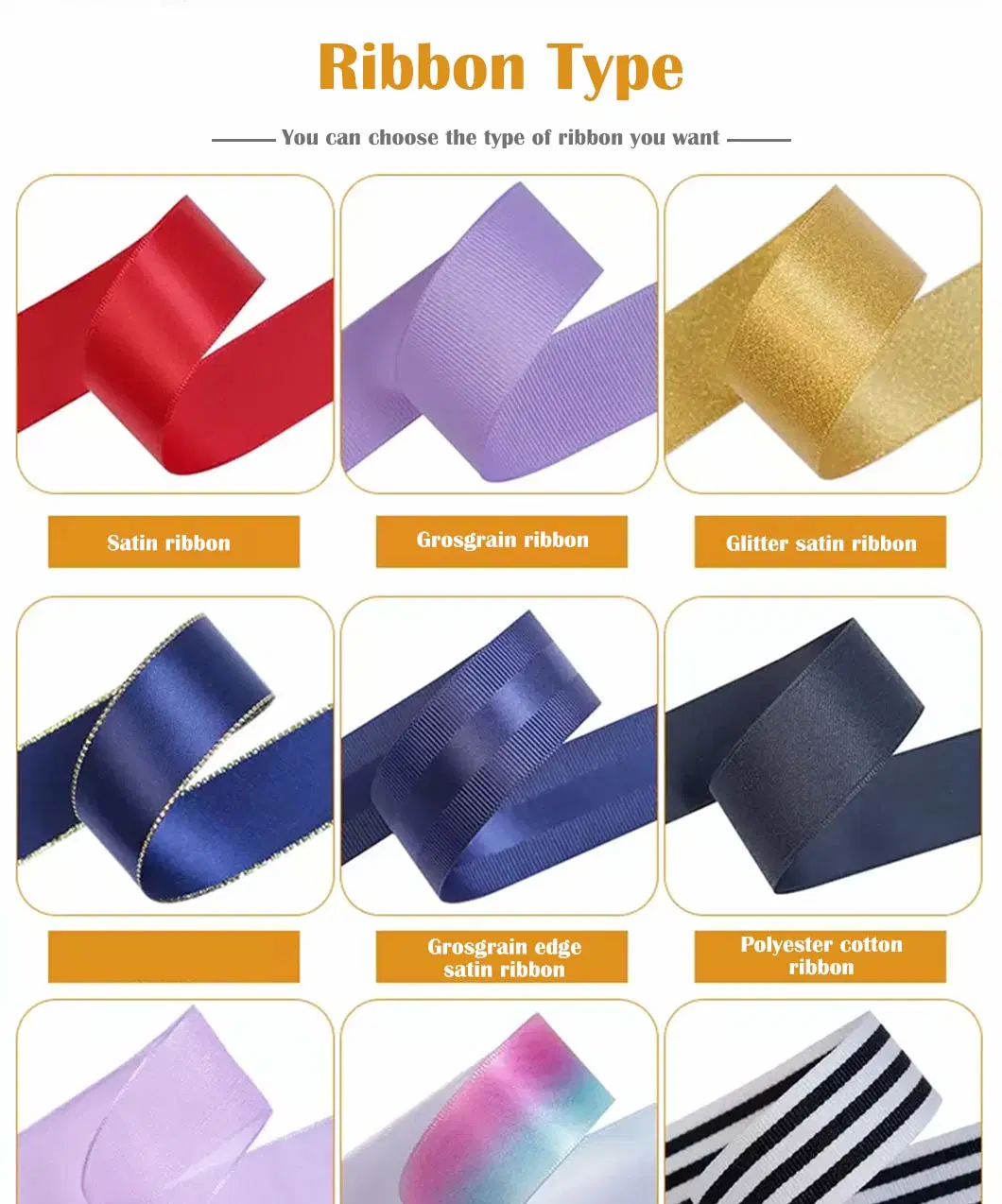 Hot Sale Mixed Colors 196 Colors 3-100mm Single Sided Double Sided Polyester Silk Ribbon Wholesale Ribbon Supplier