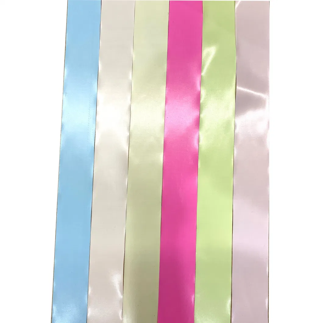 Beige Color Matte Polyester Ribbon Silk Smooth Ribbon for Flower Gift Wrap