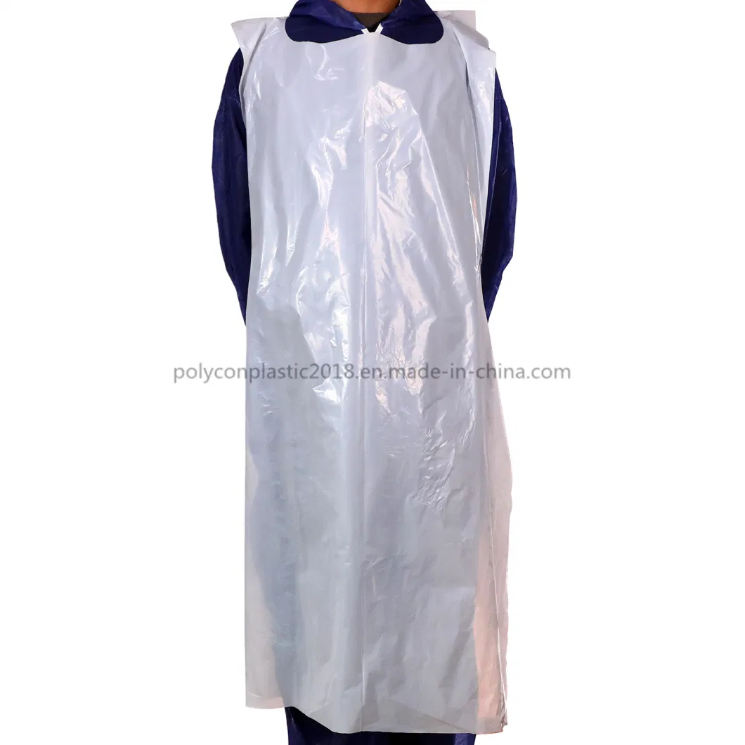 Clear Disposable Plastic PE Waterproof Restaurant Apron with Factory Price