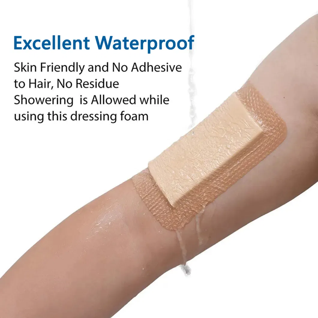 Wound Care Healing Self Adhesive High Absorbency Sacrum Silicone Gel Foam Dressing with Border