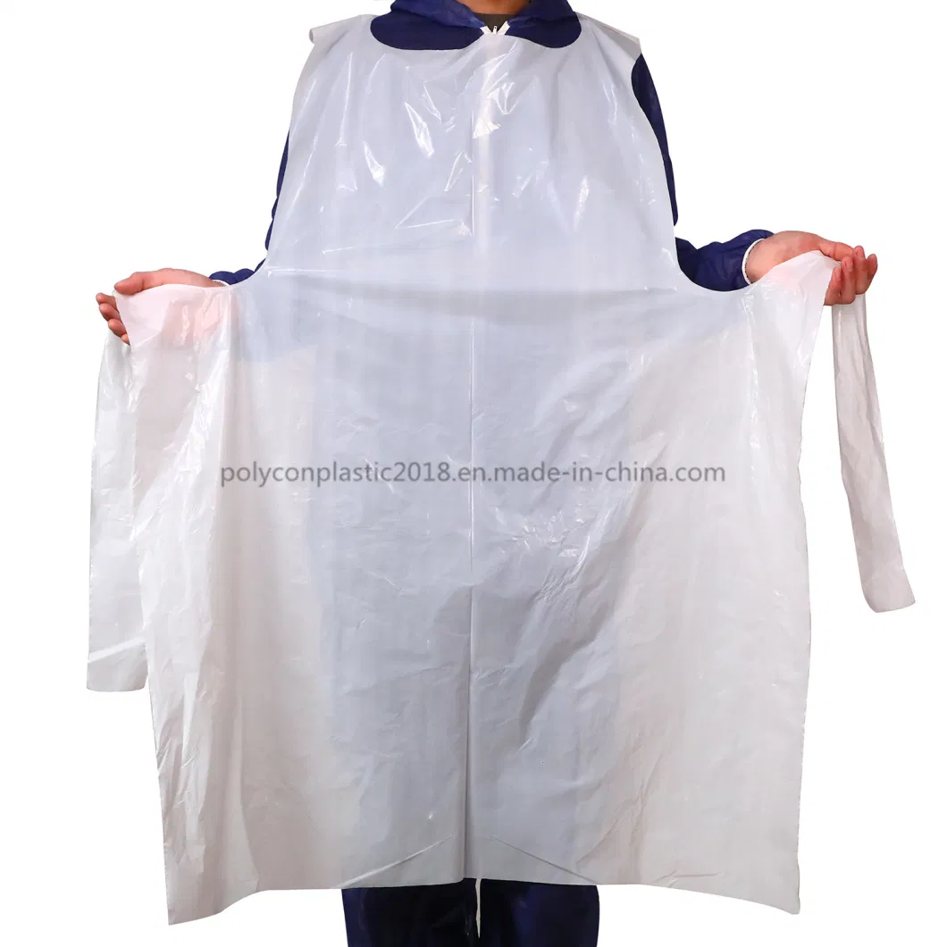 Clear Disposable Plastic PE Waterproof Restaurant Apron with Factory Price