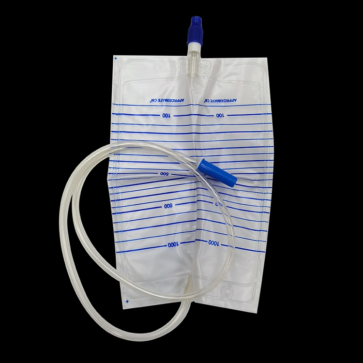 Disposable Adult Medical Plastic Portable Urine Urinary Collection Drainage Bag 2000 Ml with Pull-Push Valve