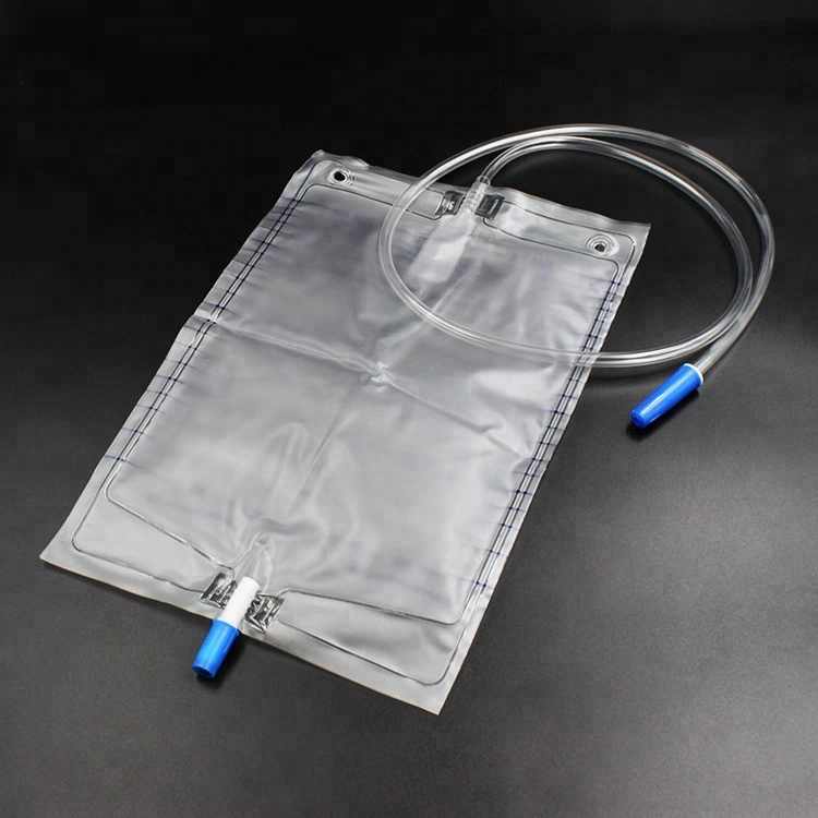 TUV ISO 2000ml Pull Push Urine Bag with Outlet Valve for Adult