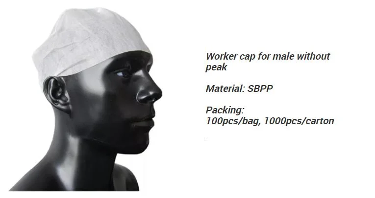 Hot! Disposable Nonwoven Worker Cap with Peak From Xiantao Factory