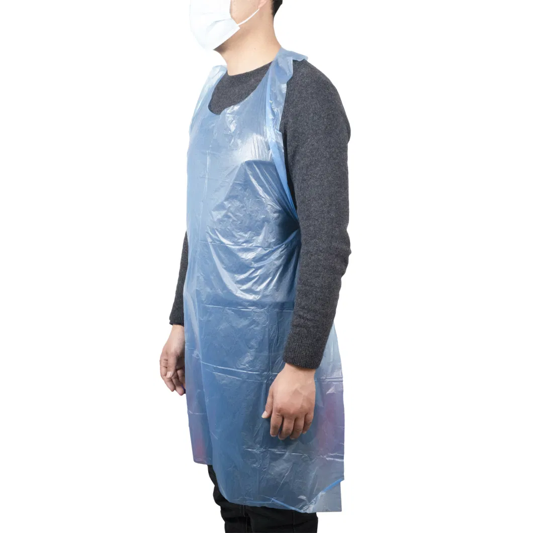 Disposable Medical Waterproof HDPE LDPE Clear Kitchen PE Plastic Aprons Kitchen for Adults Use