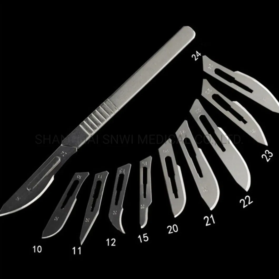 Sterile Disposable Carbon Steel Stainless Steel Surgical Scalpel Blade/Stitch Cutter with Plastic Handle