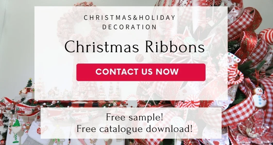 Fabric Christmas Ribbon Silk Black Wired Christmas Tree Ribbon