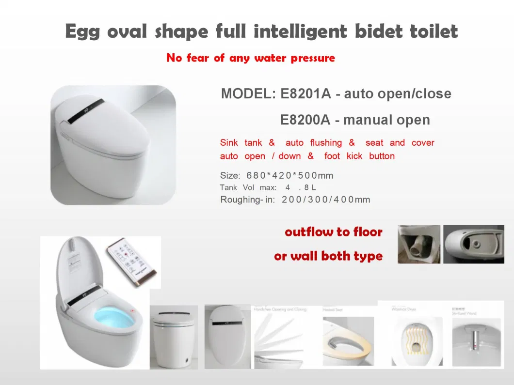 Without Control panel Plastic Intelligent Toilet Seat