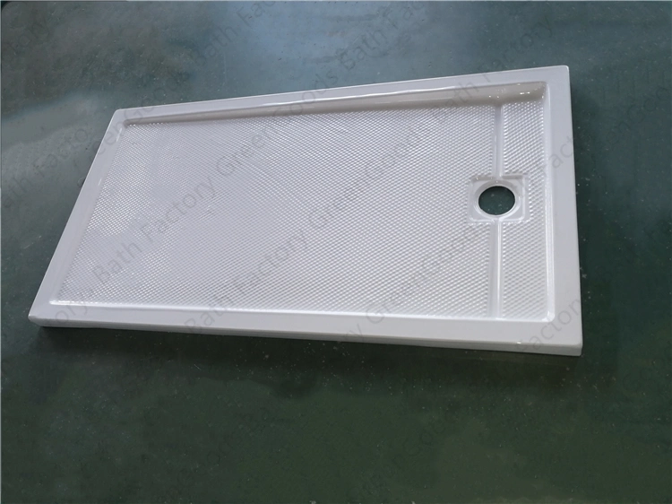 CE Hot Sell Rectangular Acrylic Resin Shower Base for Shower Rooms Bathroom 80X120 Center Drain White Shower Trays Tray