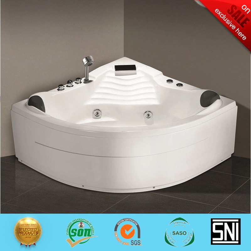 Hot Sales Bathroom Triangle Acrylict Bathroom Massage Jacuzzi Bath SPA Tub (BT-A1027)