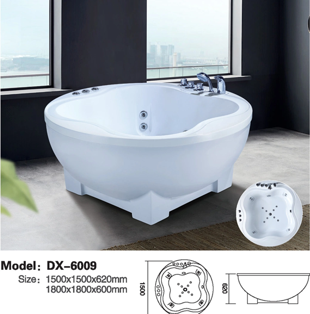 Hot Selling Indoor Jet Whirlpool Acrylic Hot Tub Jetted Tub Massage Bathtub Dx6009