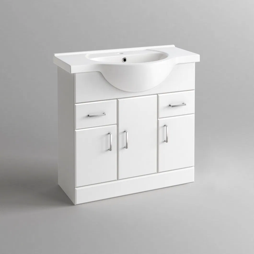 1200mm Modern Floor Mounted Ceramic Basin MDF Bathroom Furniture Vanity Cabinet