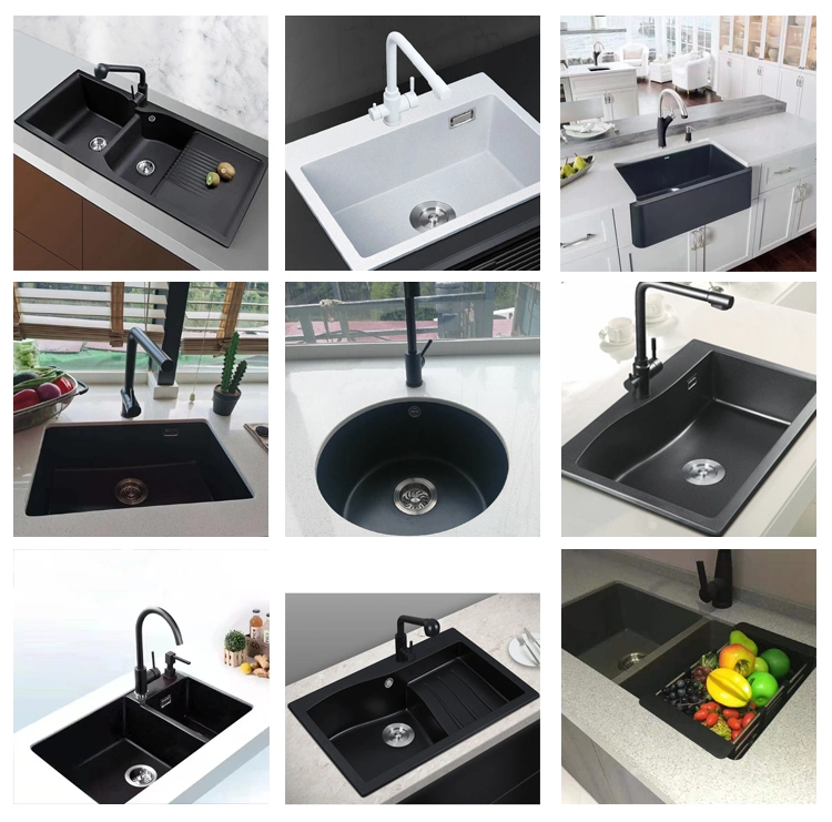 Composite Single Bowl Big Deep Undermount Quartz Stone Kitchen Sink