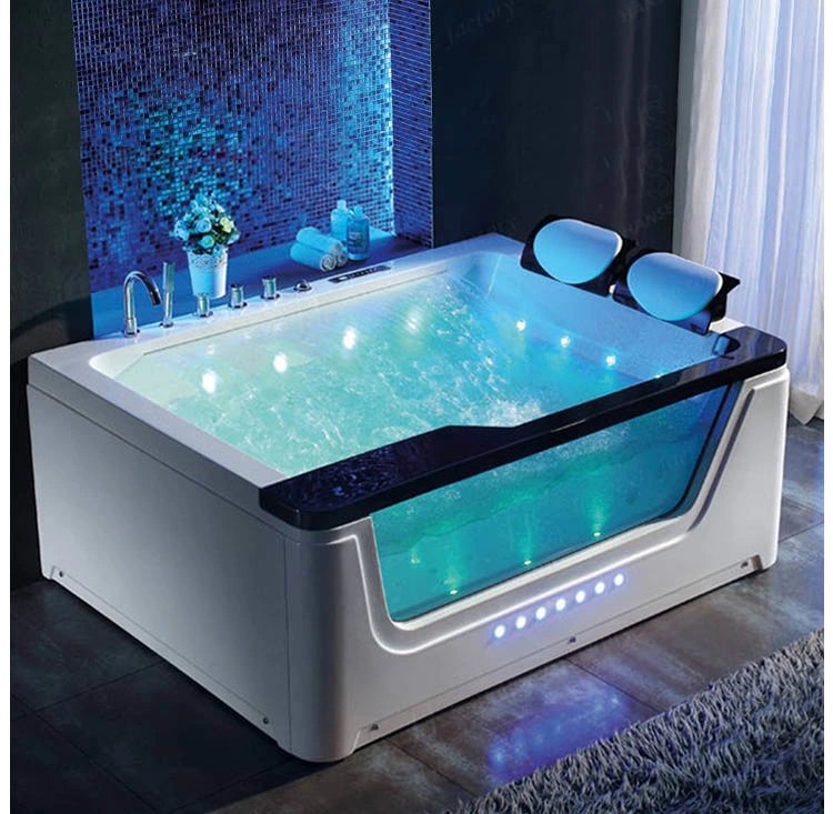 2 Person Whirlpool Acrylic Massage Bathtub Hotel Luxury Bath Freestanding Hydromassage