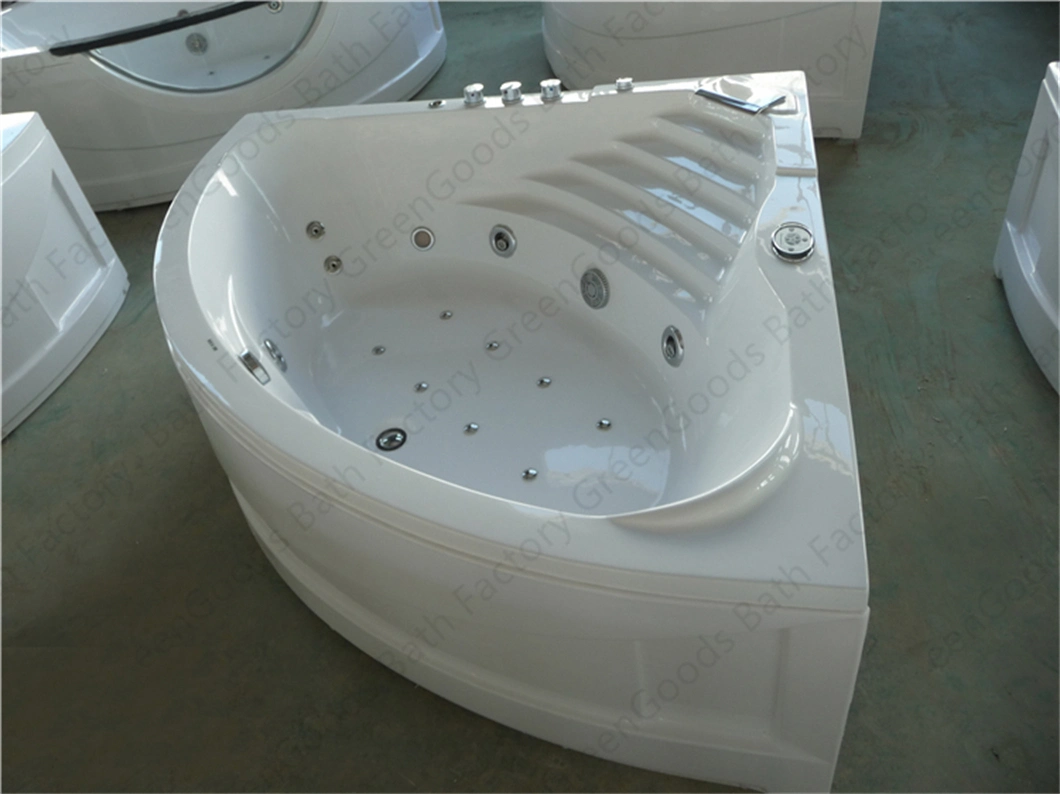 CE Luxury Bathroom Design Acrylic Corner Shower Waterfall Bathtub Jets Water Fountain Massage Function Whirlpool Tub