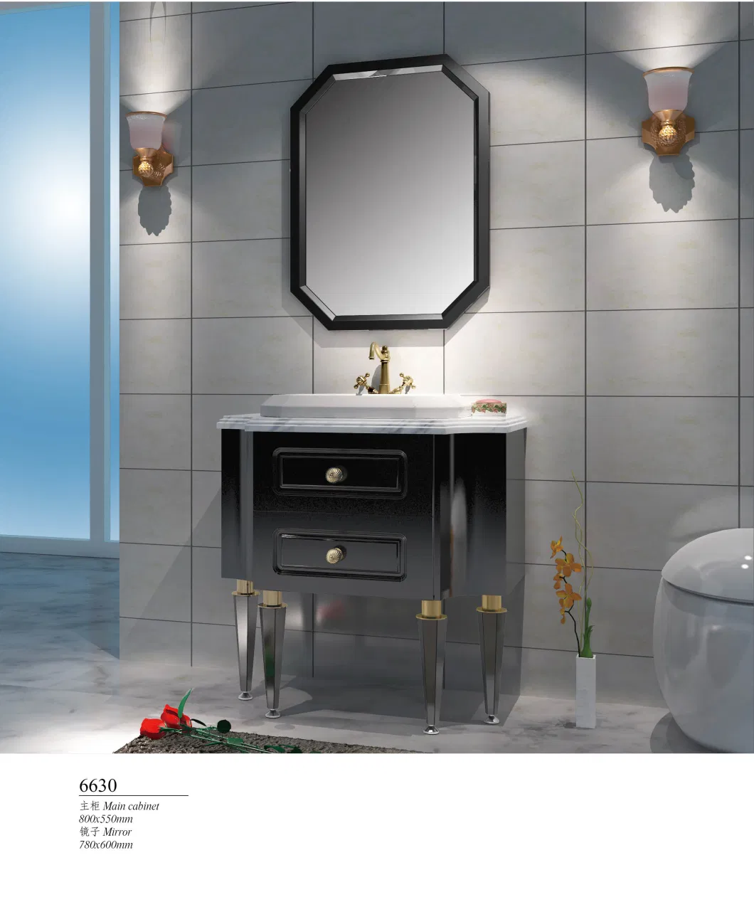 Stainless Steel Floor Standing Metal Bathroom Cabinet Vanity Home Furniture