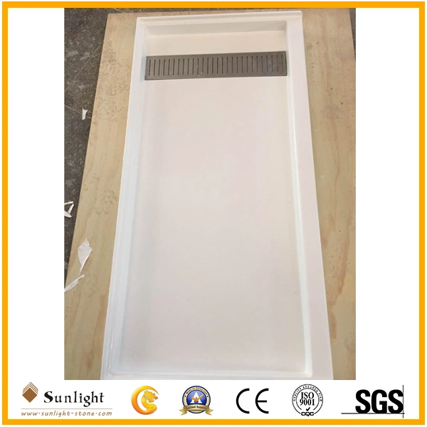 Hot Sale Subway Design Artificial Cultured Marble Shower Surround Shower Panel for Hotel Bathroom