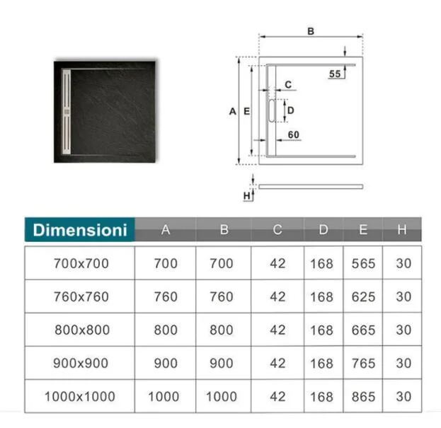 Favourable Solid Stone Shower Tray Rectangular/Square Shower Plate Volcanic Stone and Resin Mixed Finish Black Stone Rough