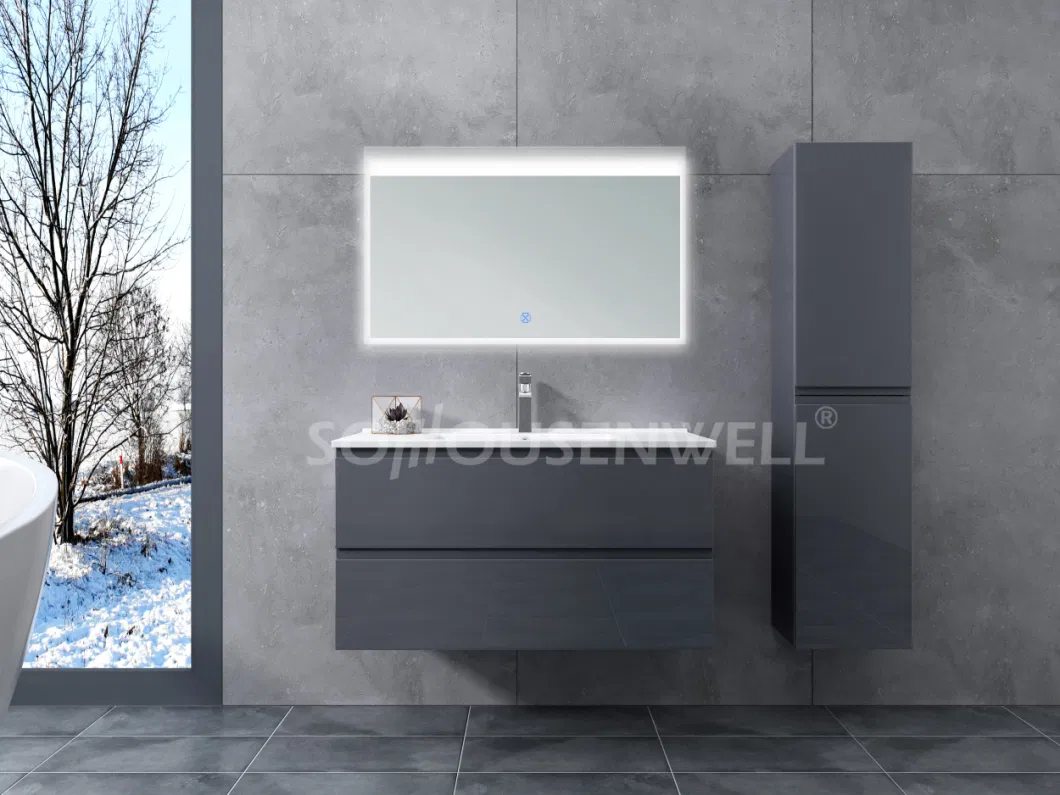 Grey Painted Knock Down Bathroom Cabinet Modern