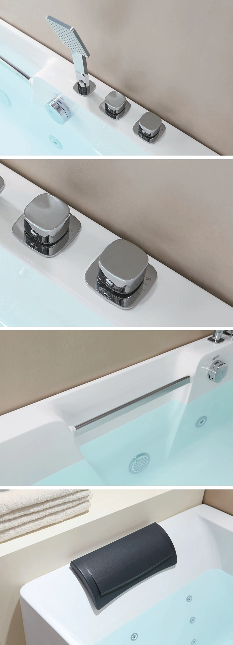 Modern Design Indoor Soaking Whirlpool Jet Tubs Massage Waterfall Freestanding Acrylic SPA Bathtub