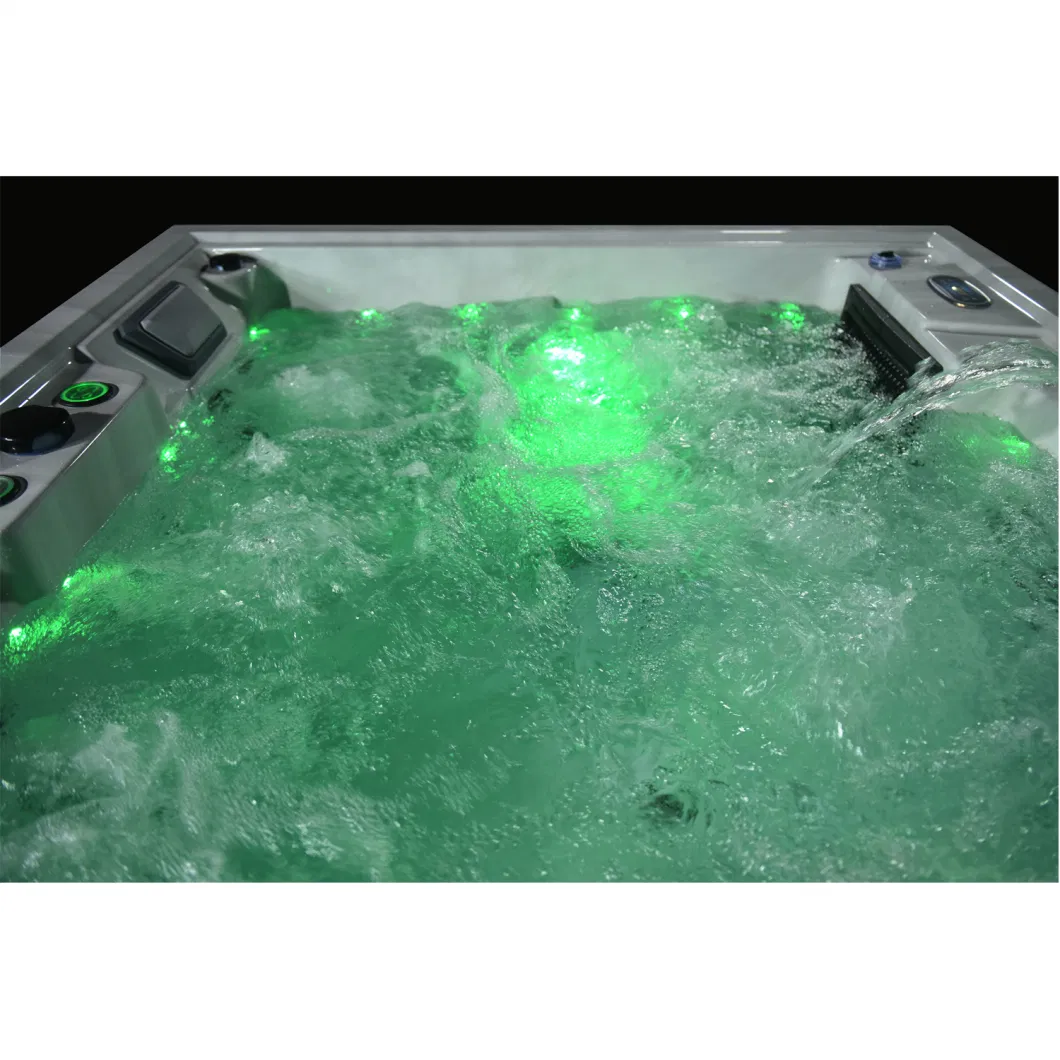 New Square Acrylic 3 4 Person Bathroom Hydro Air Massage Big Hot Bath Tub SPA Jacuzzi Outdoor Bathtub