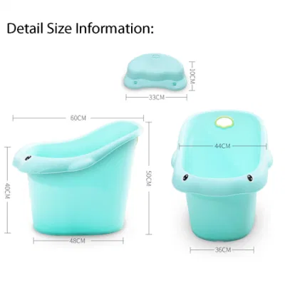 Baño de plástico grande y profundo para bebés y niños con asiento.