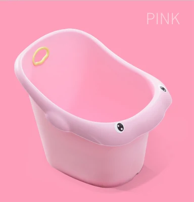 Baño de plástico grande y profundo para bebés y niños con asiento.