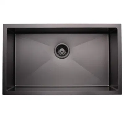 Fábrica Precio bajo Nano 304 Cocina Negra de Acero inoxidable hecha a mano Lavabo Doble cubeta lavado de verduras engrosado Cuenca grande
