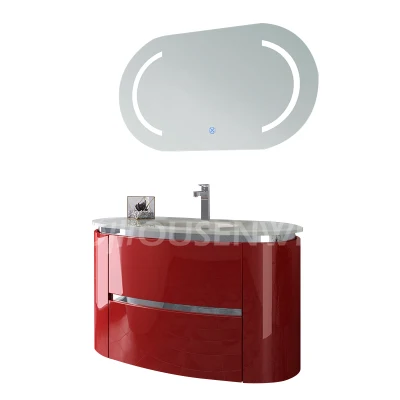  Pintado de rojo de la cuenca de vidrio resistente al agua cuarto de baño