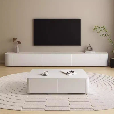  Muebles de alta calidad personalizados estilo crema TV Armario y café Mesa Mayoreo TV Set Cabinet
