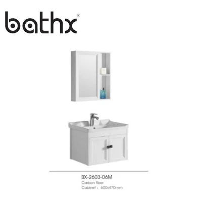 Resistente al agua con lavabo Wall-Mounted moderno gabinete de vanidades de baño de aluminio de tocador con espejo