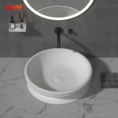 Mobiliario de baño de la villa superficie sólida Contador de Piedra Top Lavadero
