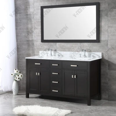  Mueble de baño independiente con lavabos dobles de tamaño grande y popular.
