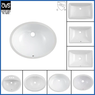  Diseño popular Sanitarcware UPC Subcounter Sink Cuarto de baño forma ovalada bajo contador Cerámica Cuenca Lavadero Cuenca pared Hung Cuenca submontaje Pica