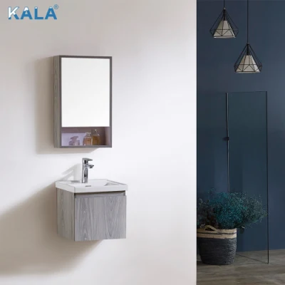 Diseño simple ahorra espacio en la pared cuarto de baño con espejo gabinete