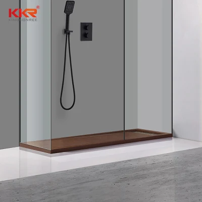 Kkr la construcción de cuarto de baño de resina de piedra profunda de la base de ducha de esquina