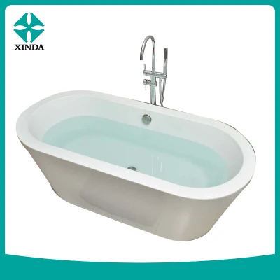Oval moderno hidromasaje plástico acrílico autoestable bañera con latón Cupc spa masaje de drenaje de la bañera de hidromasaje bañera Bañera Ducha de lujo