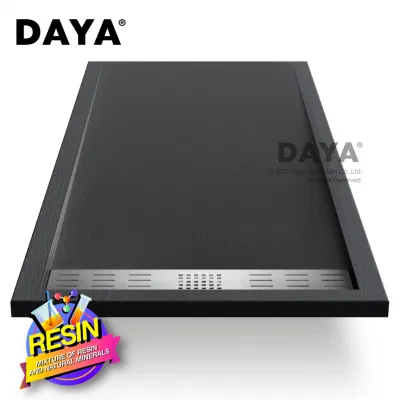  Plato de ducha acrílico de textura de madera ducha antideslizante Pan de la base de la ducha de piedra gris