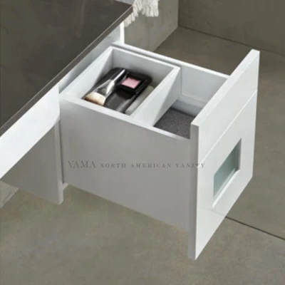  Vama 750mm 1 cajón Moderno cuarto de baño con encimera de piedra de cuarzo