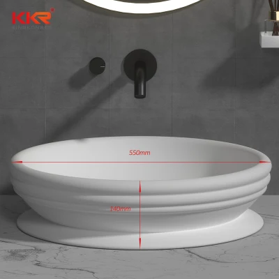 Mobiliario de baño de la villa superficie sólida Contador de Piedra Top Lavadero